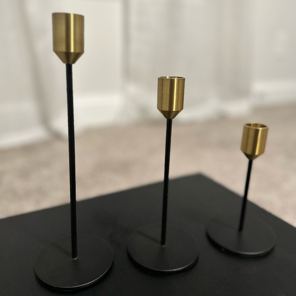 Black and Gold tapper candlestick holders